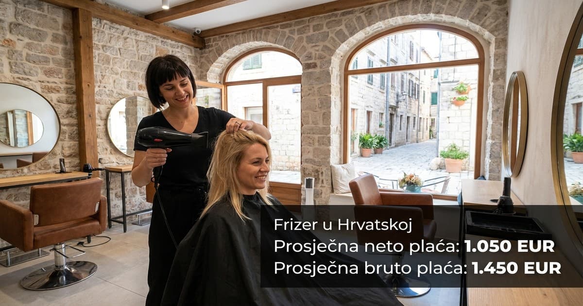 Plaća frizera u Hrvatskoj 2026: Zarada stilista raste 15 posto