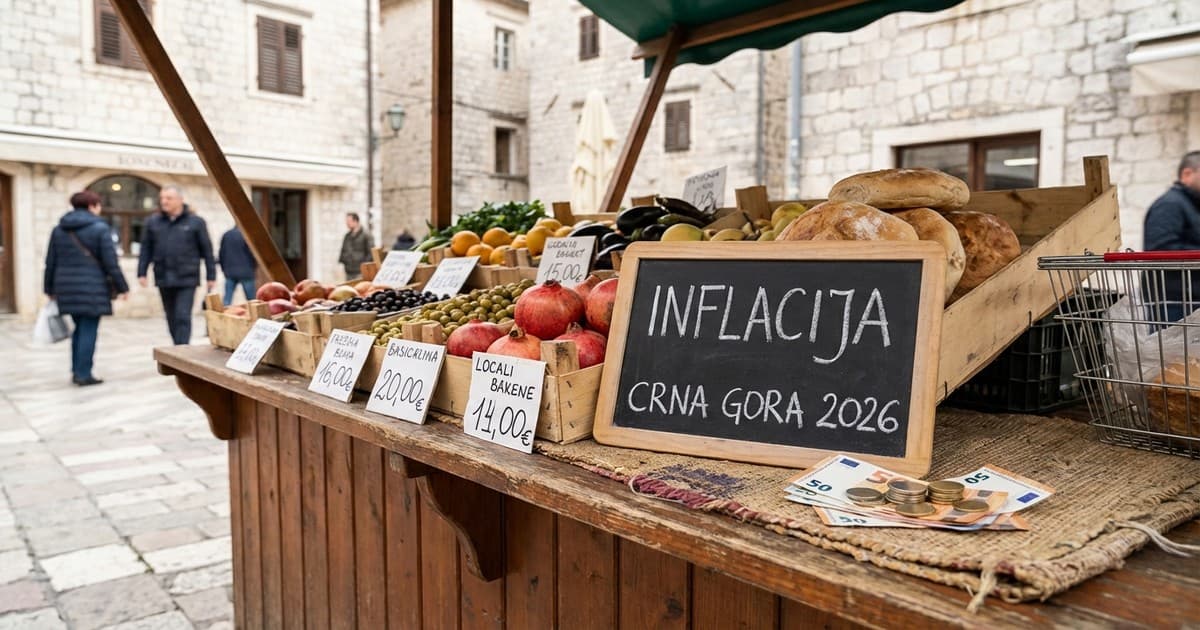 Stabilne cijene i kurs eura: Inflacija u Crnoj Gori 2026. na 2,5%