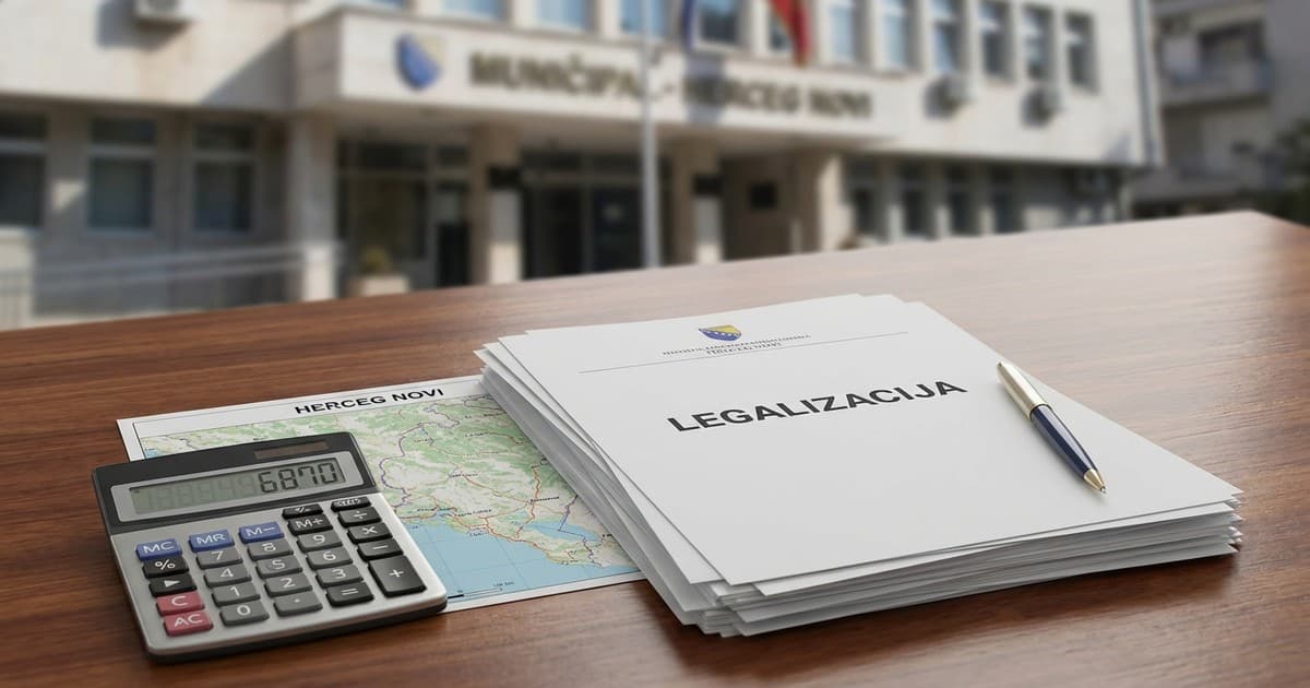 Herceg Novi: Cijene legalizacije po kvadratu za 2026. godinu