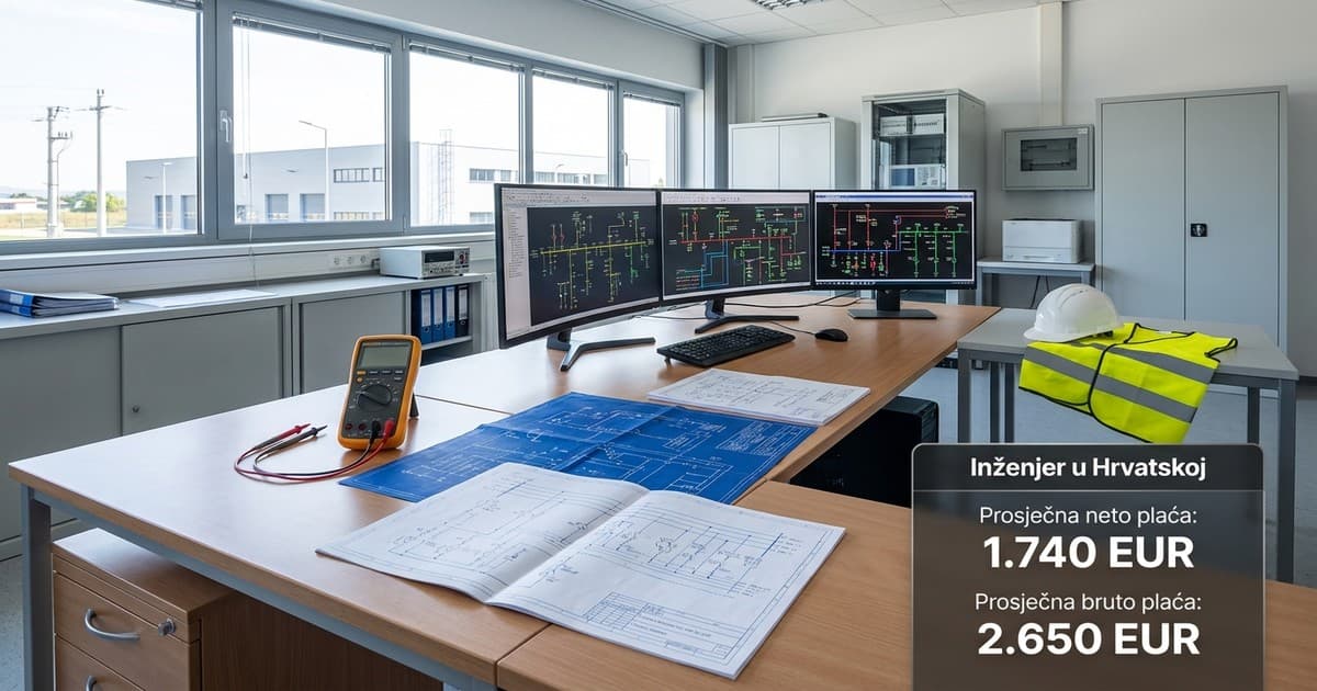Plaća inženjera u Hrvatskoj 2026: elektrotehnika prednjači