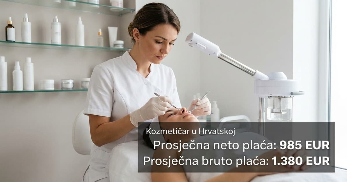 Prosječna plaća kozmetičara u Hrvatskoj