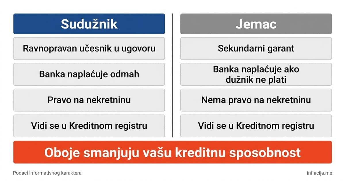Sudužnik za kredit protiv jemca: Glavne razlike