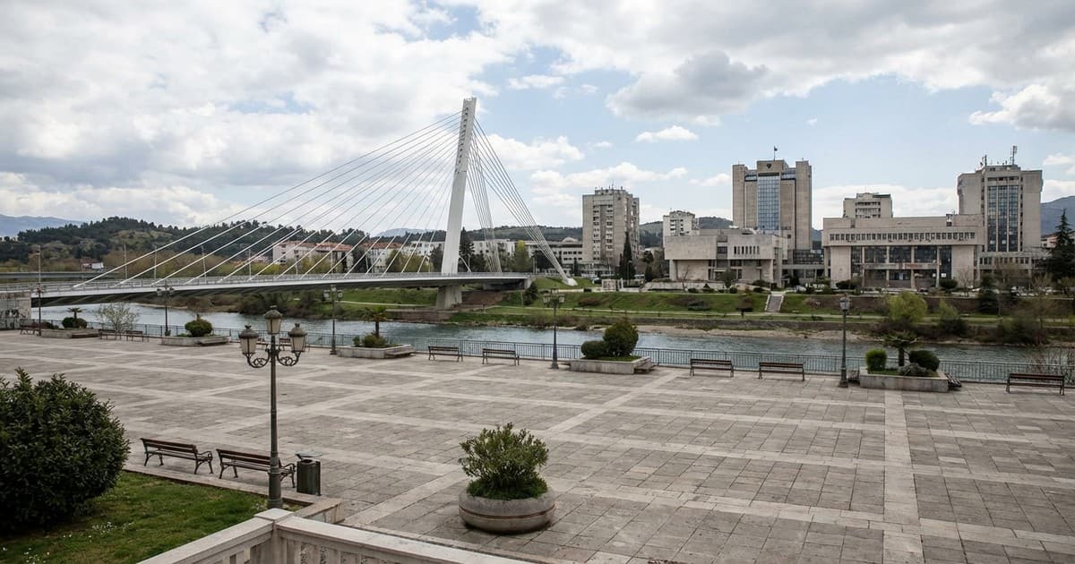 Millennium Bridge across the Morača river in Podgorica