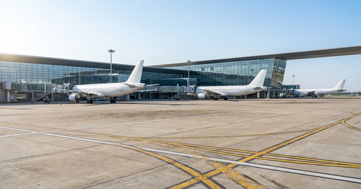Putnički avioni uz terminal na lokaciji Aerodrom Ljubljana