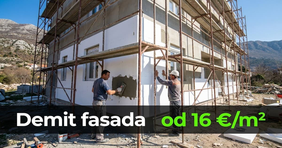 Demit fasada u Crnoj Gori: Izvođenje radova na objektu