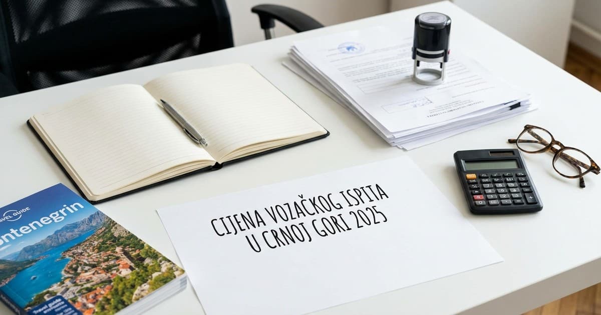 Troškovi i cijena vozačkog ispita u Crnoj Gori 2025