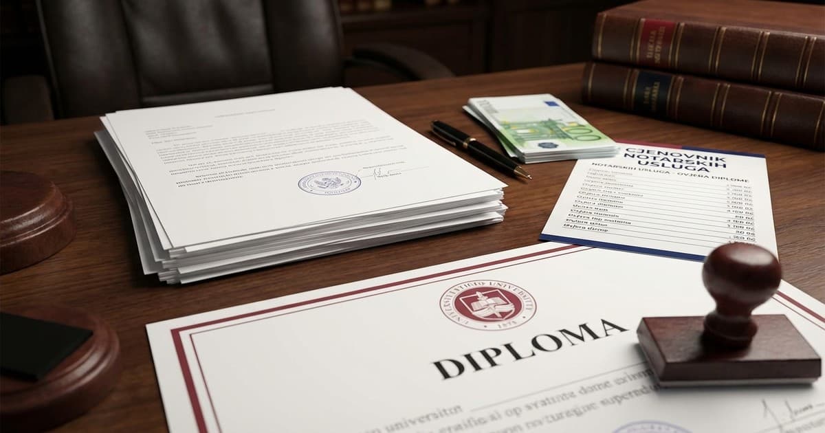 Cijena ovjere diplome kod notara: Koliko košta prepis u Crnoj Gori?