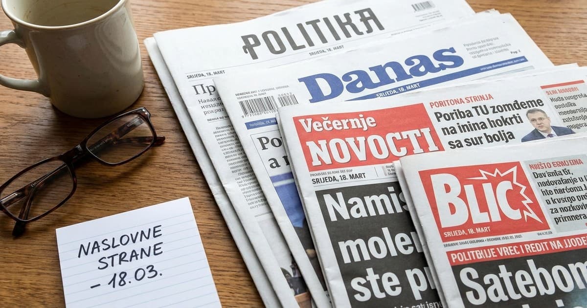 Naslovne strane dnevnih novina za 18. mart