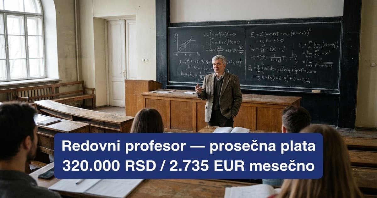 Prosečna plata profesora na fakultetu u Srbiji