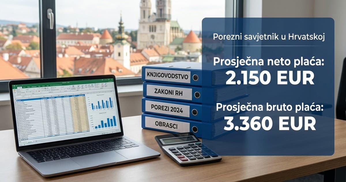Prosječna plaća poreznog savjetnika u Hrvatskoj