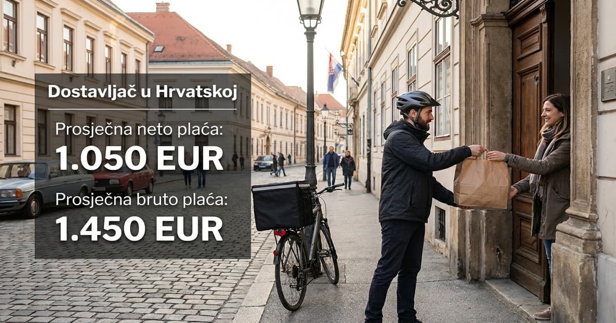 Plaća dostavljača u Hrvatskoj: zarada od 900 do 1.400 eura u 2024.