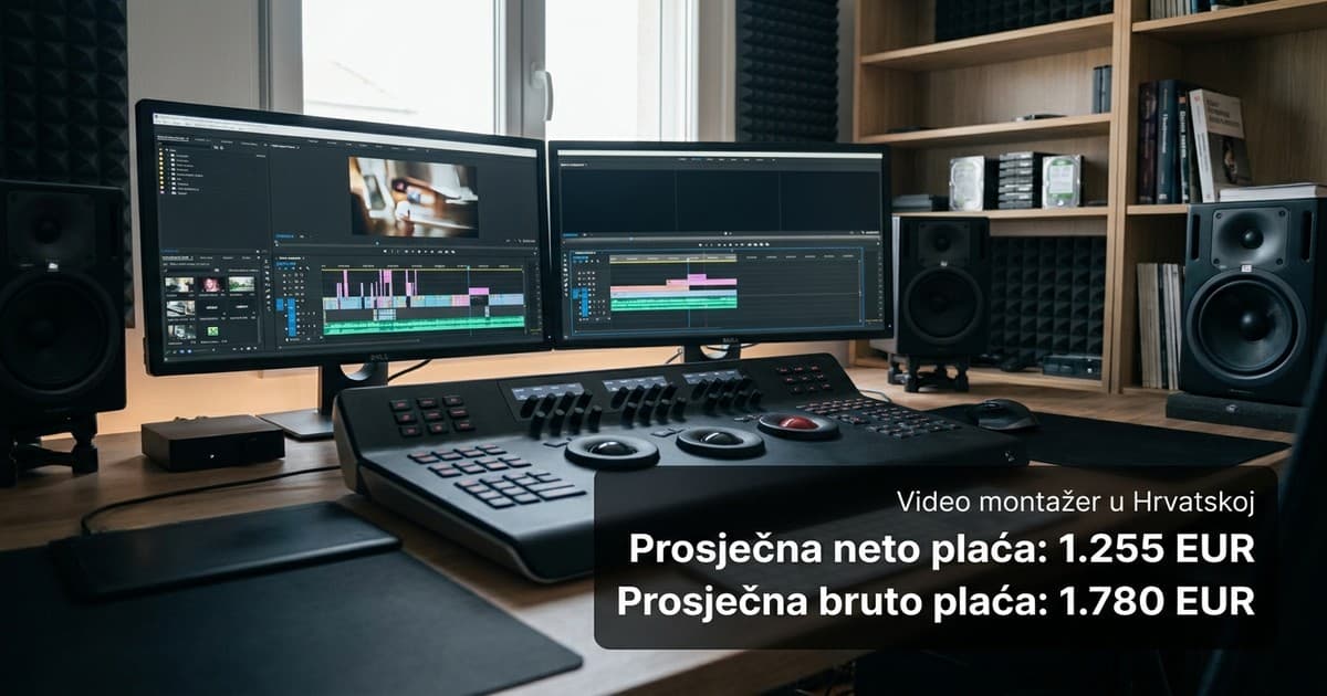 Prosječna plaća video montažera u Hrvatskoj