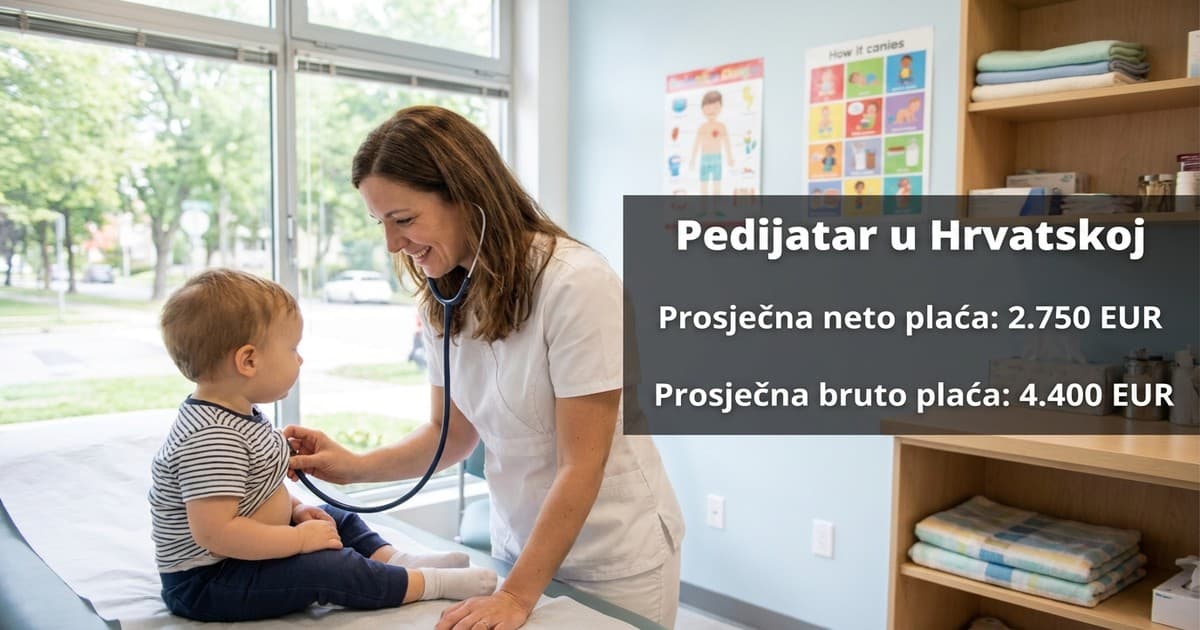 Prosječna plaća pedijatra u Republici Hrvatskoj