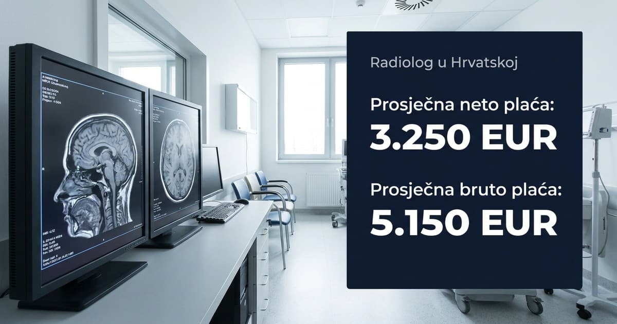 Prosječna plaća radiologa u hrvatskom zdravstvu