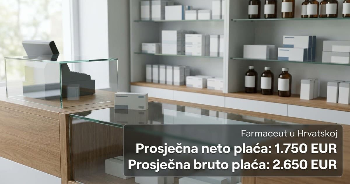 Prosječna plaća farmaceuta u Hrvatskoj