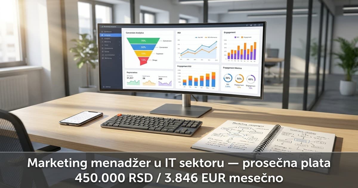 Marketing menadžeri u IT sektoru dostižu 450.000 RSD u 2026. godini