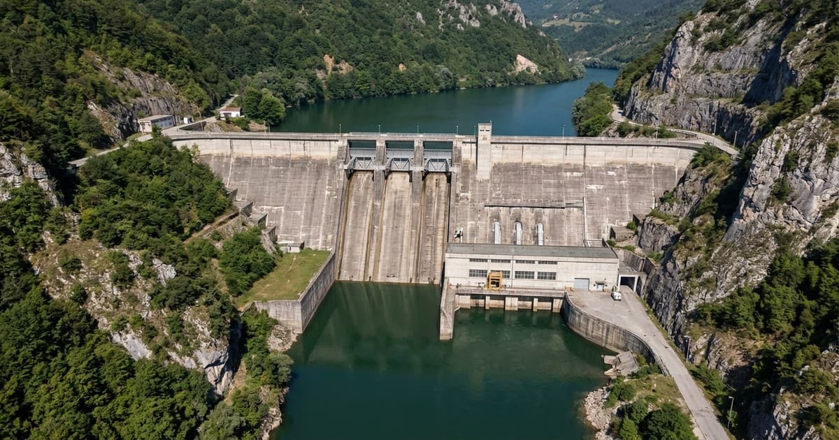 Main dam of the Hidroelektrana Potpeć plant