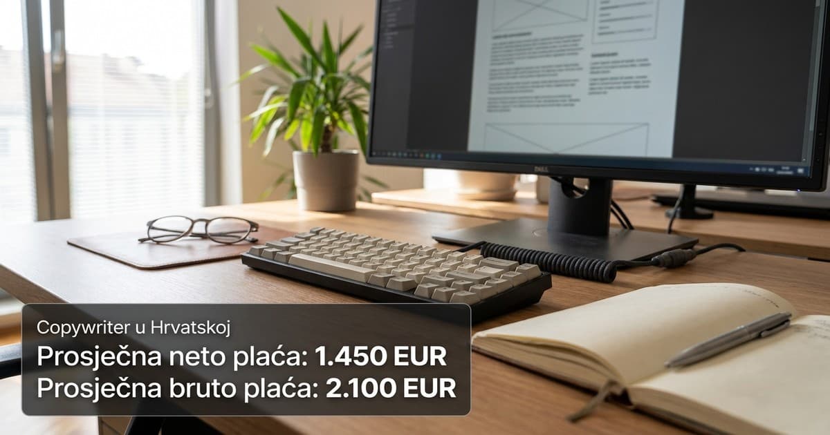 Plaća copywritera u Hrvatskoj 2026: Seniori zarađuju dvostruko