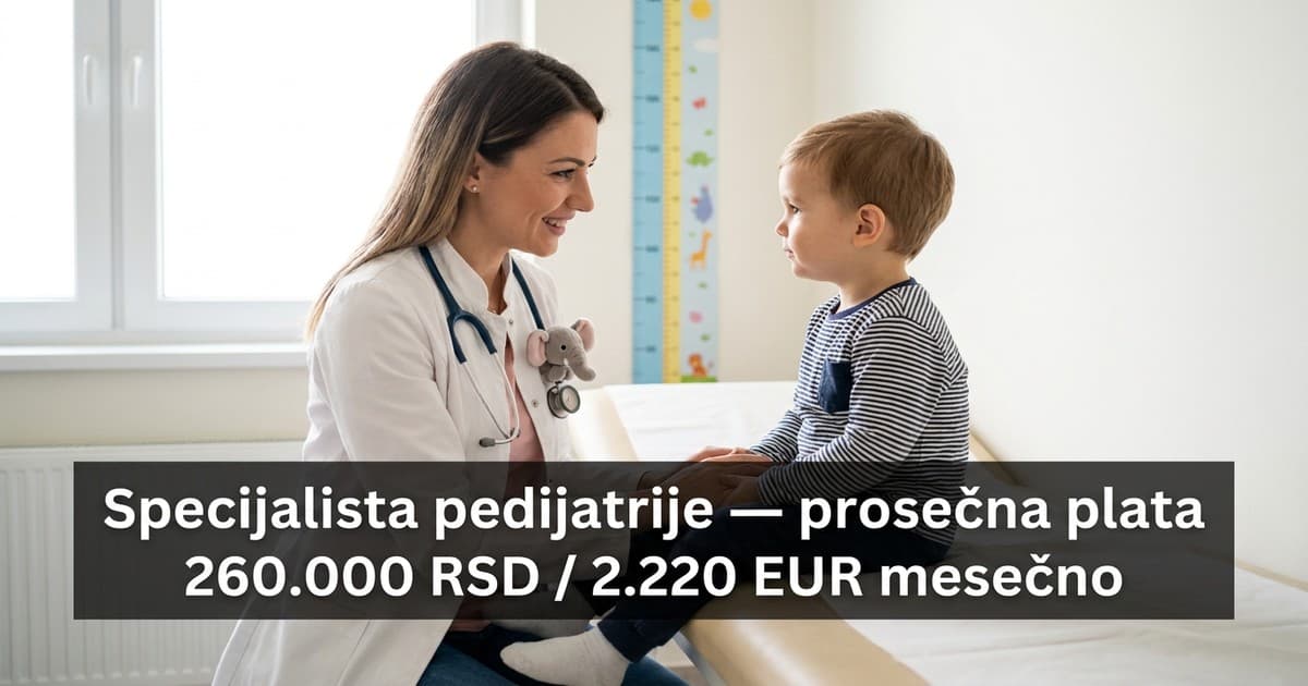 Specijalista pedijatrije u 2026. dostiže 260.000 RSD uz dežurstva