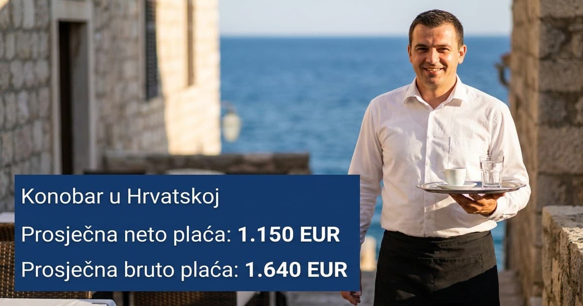 Prosječna plaća konobara u Hrvatskoj