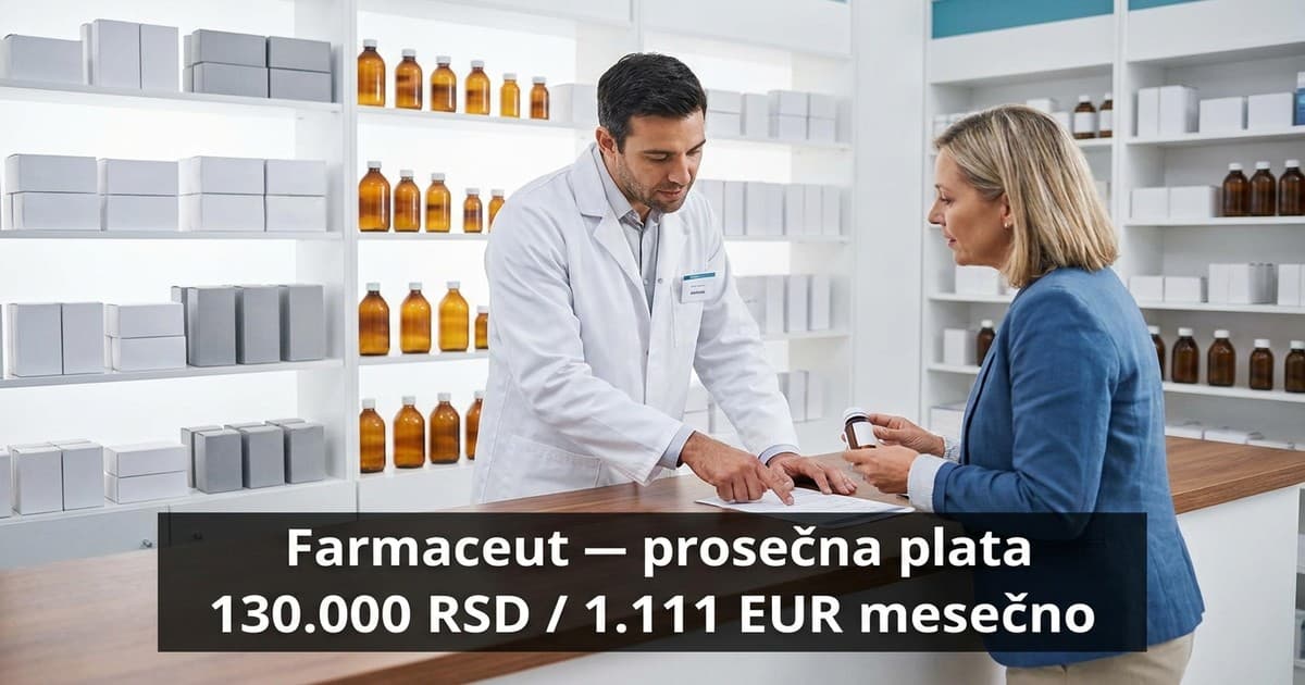 Prosečna plata farmaceuta u Srbiji