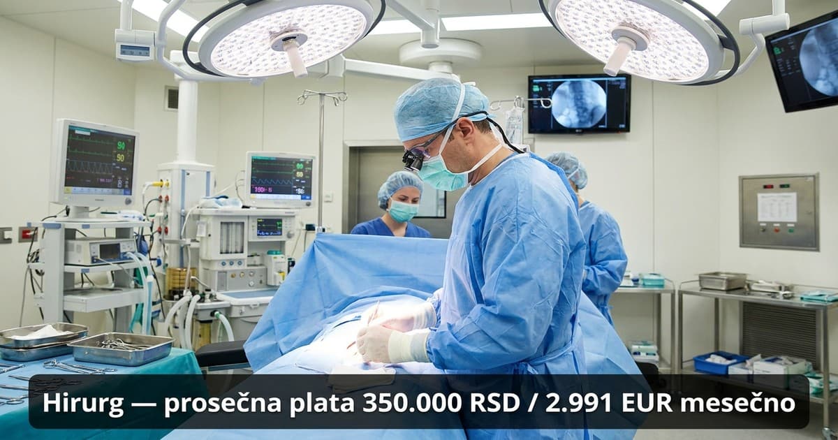 Prosečna plata hirurga i radni uslovi u operacionoj sali