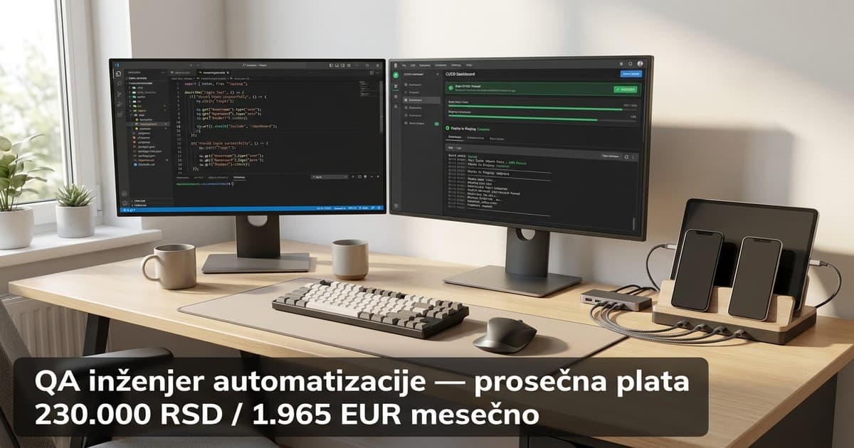 Prosečna plata QA inženjera u Srbiji