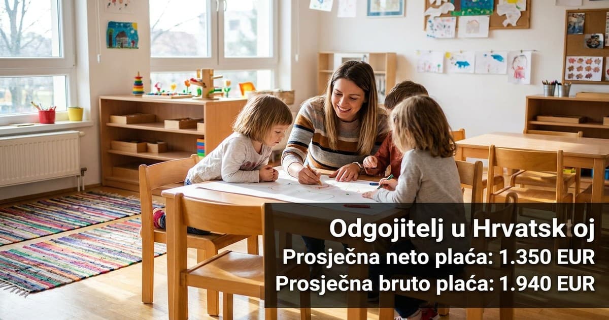 Prosječna plaća odgojitelja u hrvatskim vrtićima