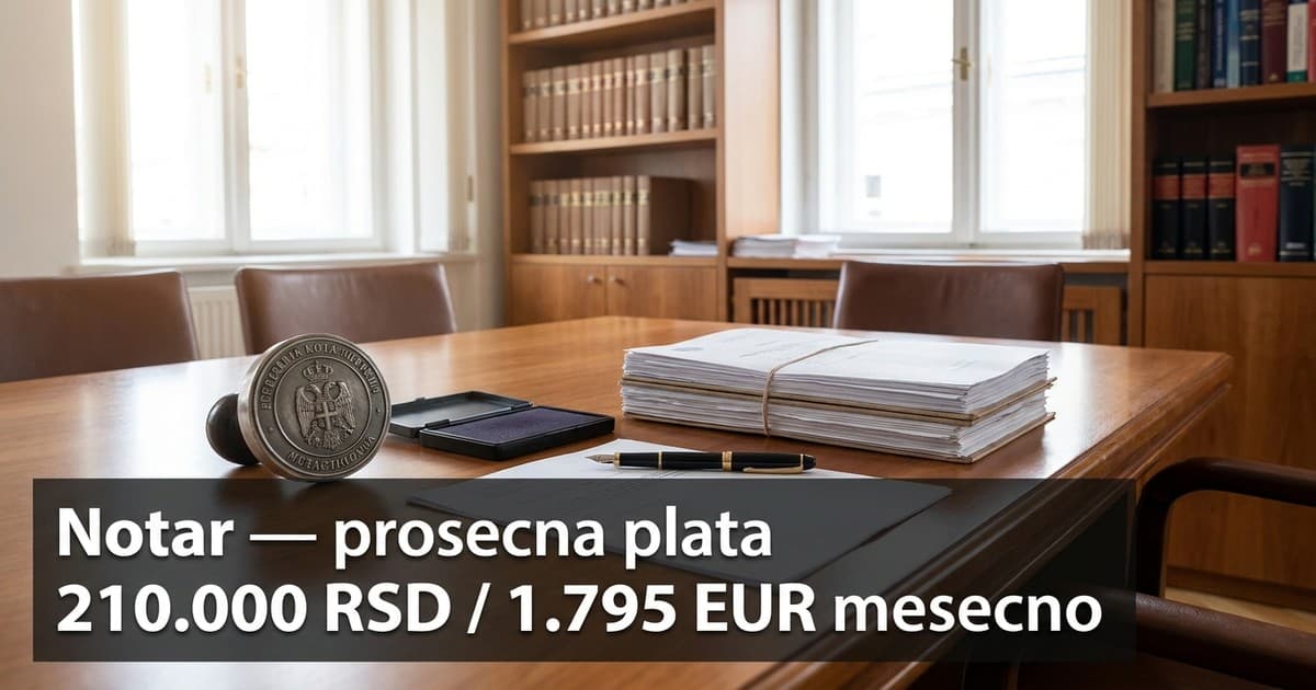 Prosečna plata notara u Srbiji